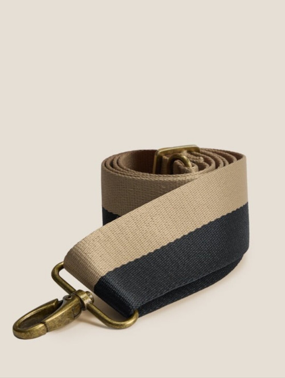 EXCELLENT PARKER THATCH ADJUSTABLE CROSSBODY STRAP - KHAKI & BLACK STRIPE